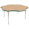 thumbnail image 1 of ECR4Kids 60in Flower Premium Thermo-Fused Adjustable Activity Table Maple/Green/Sand - Standard Ball, 1 of 4