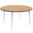 thumbnail image 1 of ECR4Kids 60in Round Contour Thermo-Fused Adjustable Activity Table Oak/Eggplant/Silver - Standard Swivel, 1 of 2