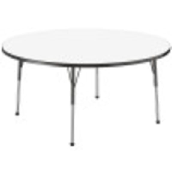 ECR4Kids 60in Round Dry-Erase Thermo-Fused Adjustable Activity Table Black/Black - Standard Ball