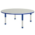 thumbnail image 1 of ECR4Kids 60in Round Everyday T-Mold Adjustable Activity Table Grey/Blue - Chunky Leg, 1 of 3