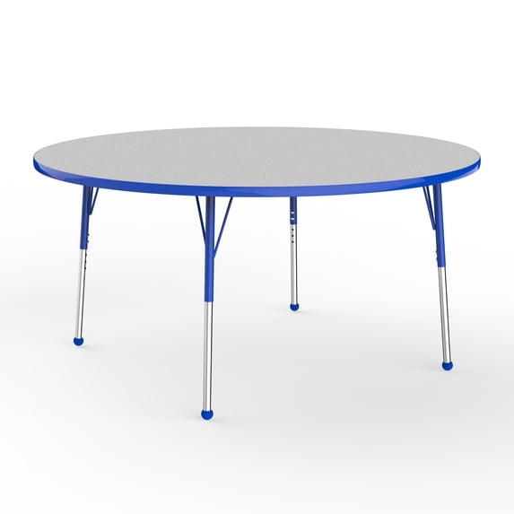 ECR4Kids 60in Round Everyday T-Mold Adjustable Activity Table Grey/Blue - Standard Ball