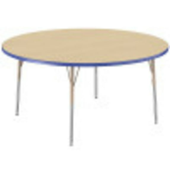 ECR4Kids 60in Round Everyday T-Mold Adjustable Activity Table Maple/Blue - Standard Ball