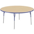 thumbnail image 1 of ECR4Kids 60in Round Everyday T-Mold Adjustable Activity Table Maple/Blue - Standard Swivel, 1 of 4