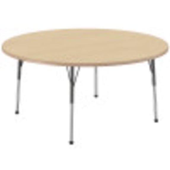 ECR4Kids 60in Round Everyday T-Mold Adjustable Activity Table Maple/Maple/Black - Standard Ball