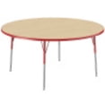 thumbnail image 1 of ECR4Kids 60in Round Everyday T-Mold Adjustable Activity Table Maple/Red - Standard Swivel, 1 of 4