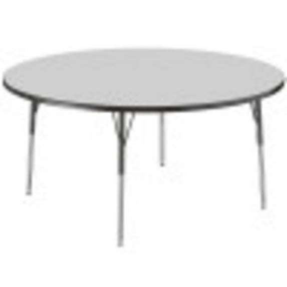 ECR4Kids 60in Round Premium Thermo-Fused Adjustable Activity Table Grey/Black/Black - Standard Swivel