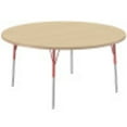 thumbnail image 1 of ECR4Kids 60in Round Premium Thermo-Fused Adjustable Activity Table Maple/Maple/Red - Standard Swivel, 1 of 4
