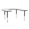 thumbnail image 1 of ECR4Kids 60in x 66in Horseshoe Dry-Erase Thermo-Fused Adjustable Activity Table Black/Black - Super Leg, 1 of 2