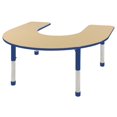 thumbnail image 1 of ECR4Kids 60in x 66in Horseshoe Everyday T-Mold Adjustable Activity Table Maple/Blue - Chunky Leg, 1 of 2