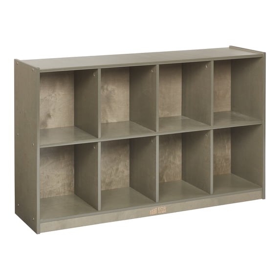 ECR4Kids 8-Compartment Mobile Backpack Storage Cabinet, Classroom Furniture, Grey Wash