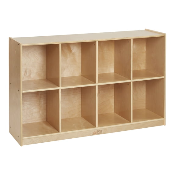 ECR4Kids 8-Compartment Mobile Backpack Storage Cabinet, Classroom Furniture, Natural
