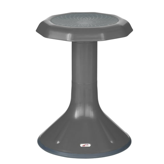 ECR4Kids ACE Active Core Engagement Wobble Stool, 18in Seat Height, Flexible Seating, Grey