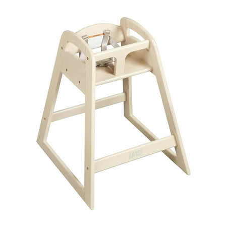 ECR4Kids ASATT Wooden Baby High Chair with Safety Strap, Childrens Furniture, Antique White