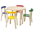 thumbnail image 1 of ECR4Kids Bentwood Round Table and Curved Back Chair Set, Assorted, 5-Piece, 1 of 10