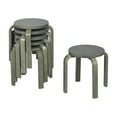 thumbnail image 1 of ECR4Kids Bentwood Stackable Stools, 12in Seat Height, Classroom Furniture, Grey Wash, 6-Piece, 1 of 9