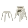 thumbnail image 1 of ECR4Kids Bentwood Stackable Stools, 12in Seat Height, Classroom Furniture, White Wash, 6-Piece, 1 of 9