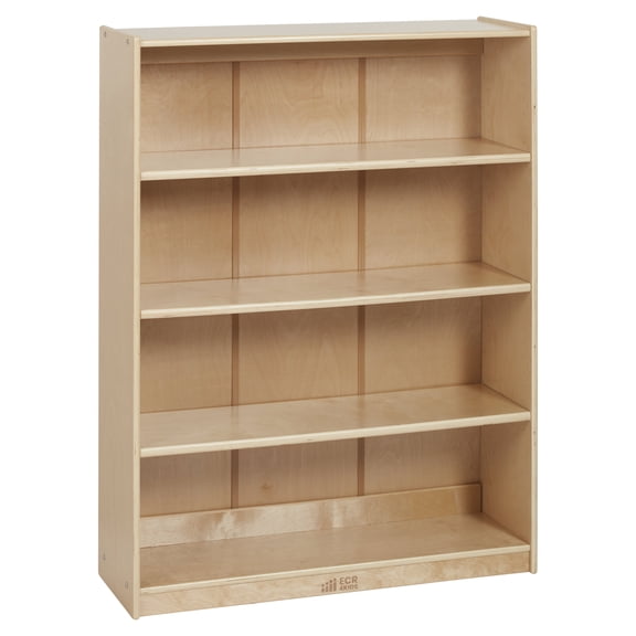 ECR4Kids Wooden Classic Bookcase with Adjustable Shelves, 48in, Classroom Bookshelf, Natural