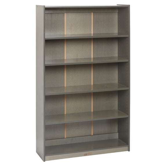ECR4Kids Classic Wooden Bookcase with Adjustable Shelves, 60in, Classroom Bookshelf, Grey Wash