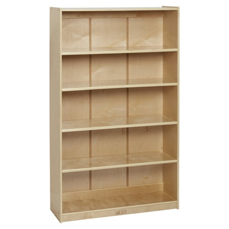 ECR4Kids Classic Wooden Bookcase with Adjustable Shelves, 60in, Classroom Bookshelf, Natural