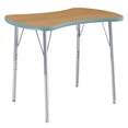 thumbnail image 1 of ECR4Kids Collaborative Bowtie Contour Thermo-Fused Adjustable Activity Table Oak/Seafoam/Silver - Standard Swivel, 1 of 4