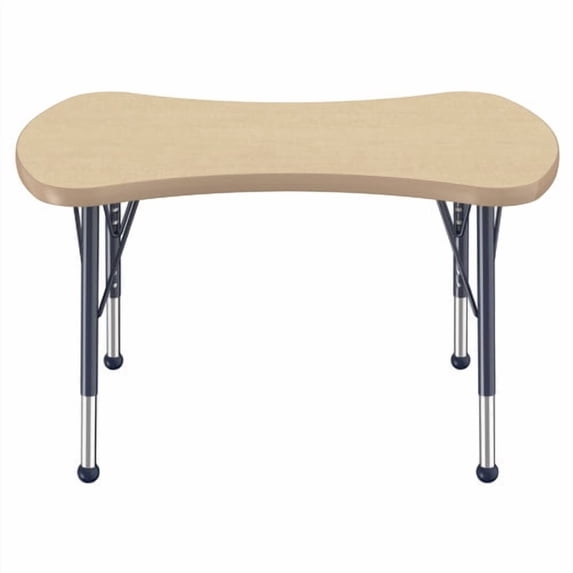 ECR4Kids Collaborative Bowtie Premium Thermo-Fused Adjustable Activity Table Maple/Maple/Navy - Toddler Ball