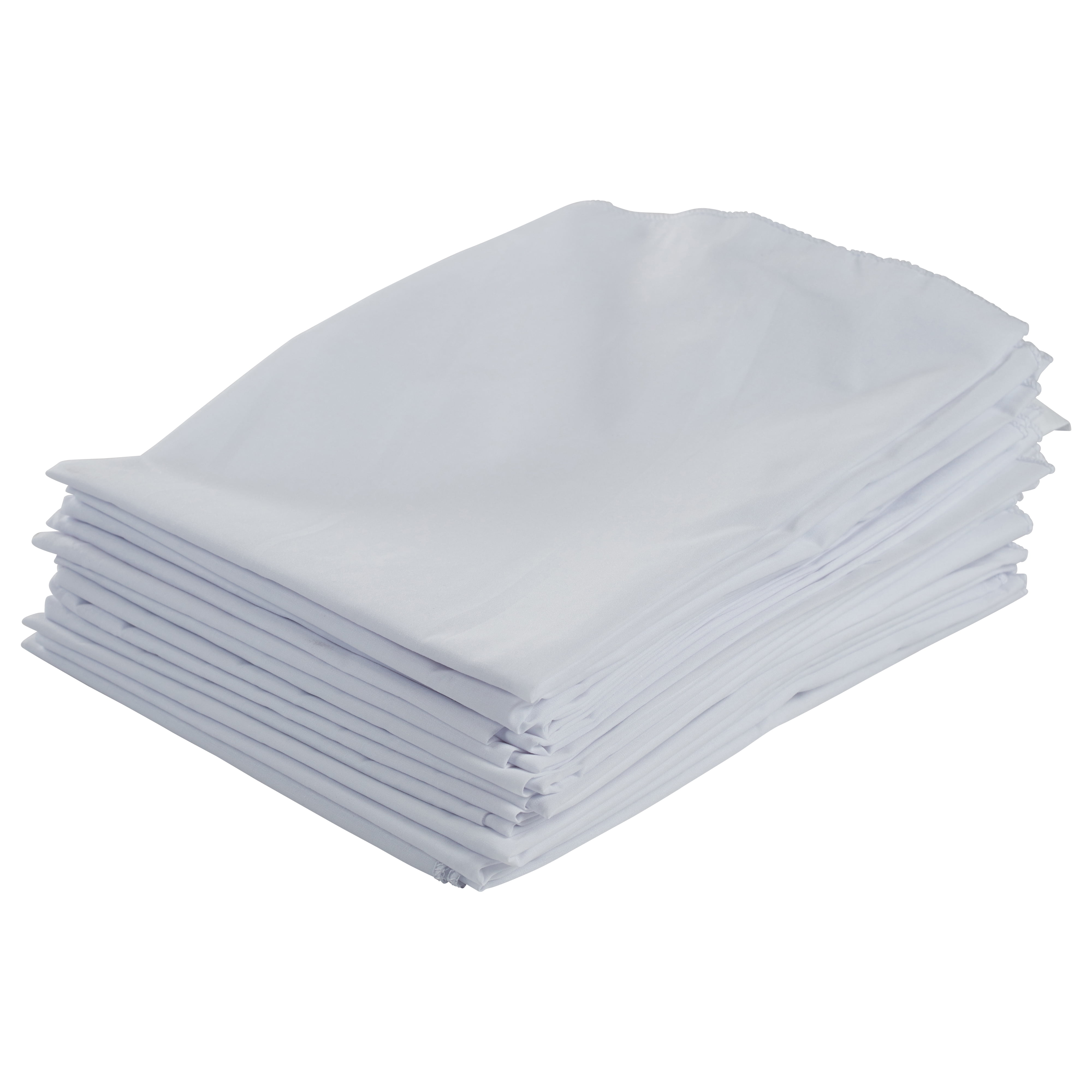 White Polyester Twin Fitted Bed Sheets Set for Kids, 12-Pack