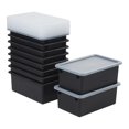 thumbnail image 1 of ECR4Kids Cubby Storage Plastic Bin with Lids, Multipurpose Organization, Black, 10-Piece, 1 of 9
