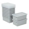 thumbnail image 1 of ECR4Kids Cubby Storage Plastic Bin with Lids, Multipurpose Organization, Light Grey, 10-Piece, 1 of 9