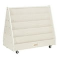 thumbnail image 1 of ECR4Kids Double-Sided Wooden Mobile Book Display and Storage, Montessori Furniture, White Wash, 1 of 9