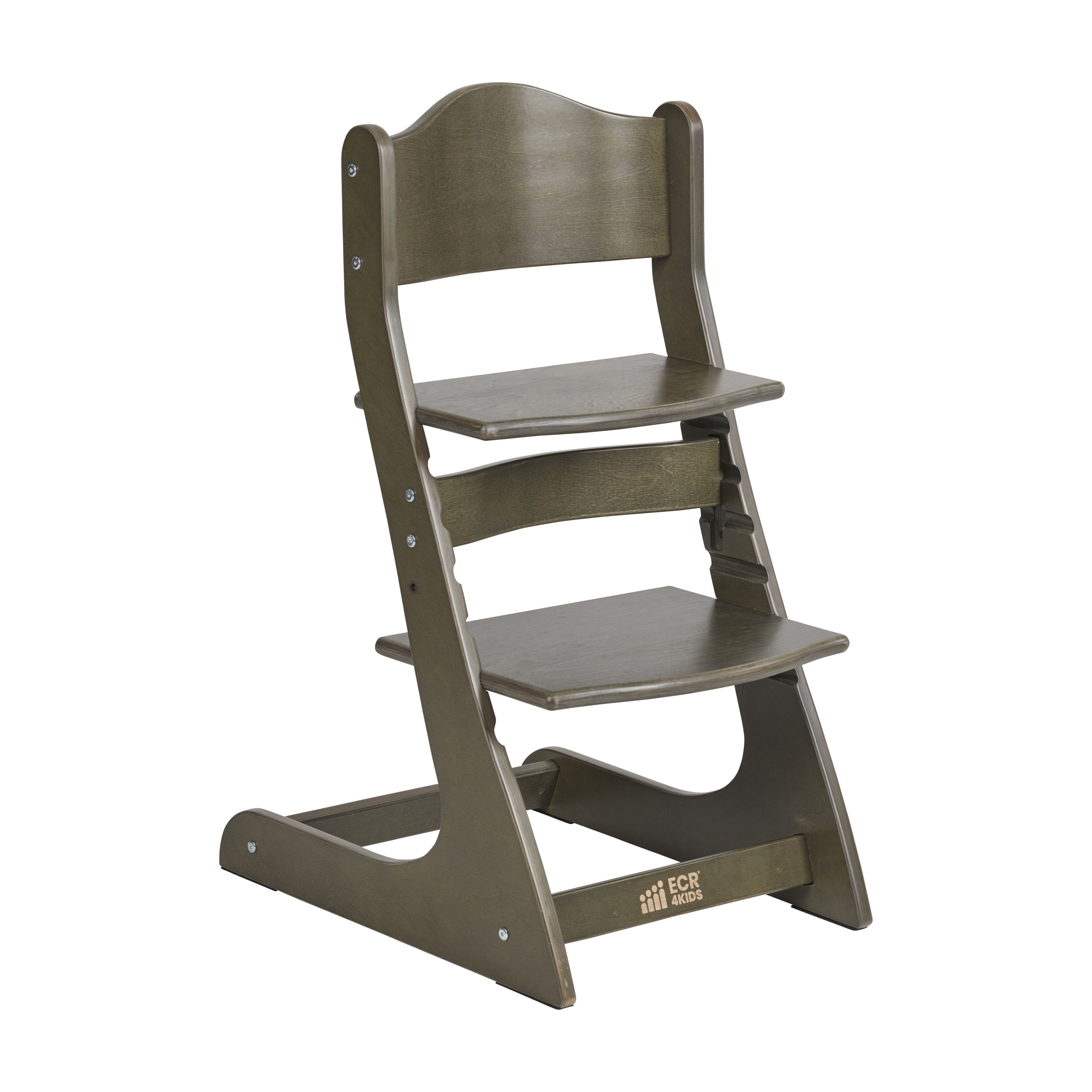 ECR4Kids Wooden Adjustable Grows with Me Transitional Chair, Montessori Furniture, Grey Wash