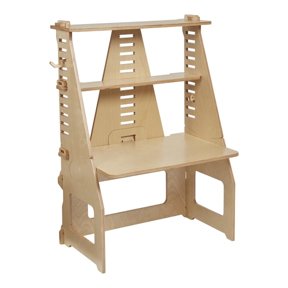 ECR4Kids Grows with Me Sit or Stand Desk, Natural