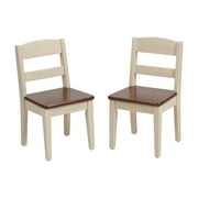 ECR4Kids Hideaway Chair, Dark Walnut/Antique White, 2-Pack