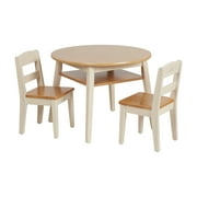 ECR4Kids Hideaway Table and Chair Set, Honey/Antique White, 3-Piece