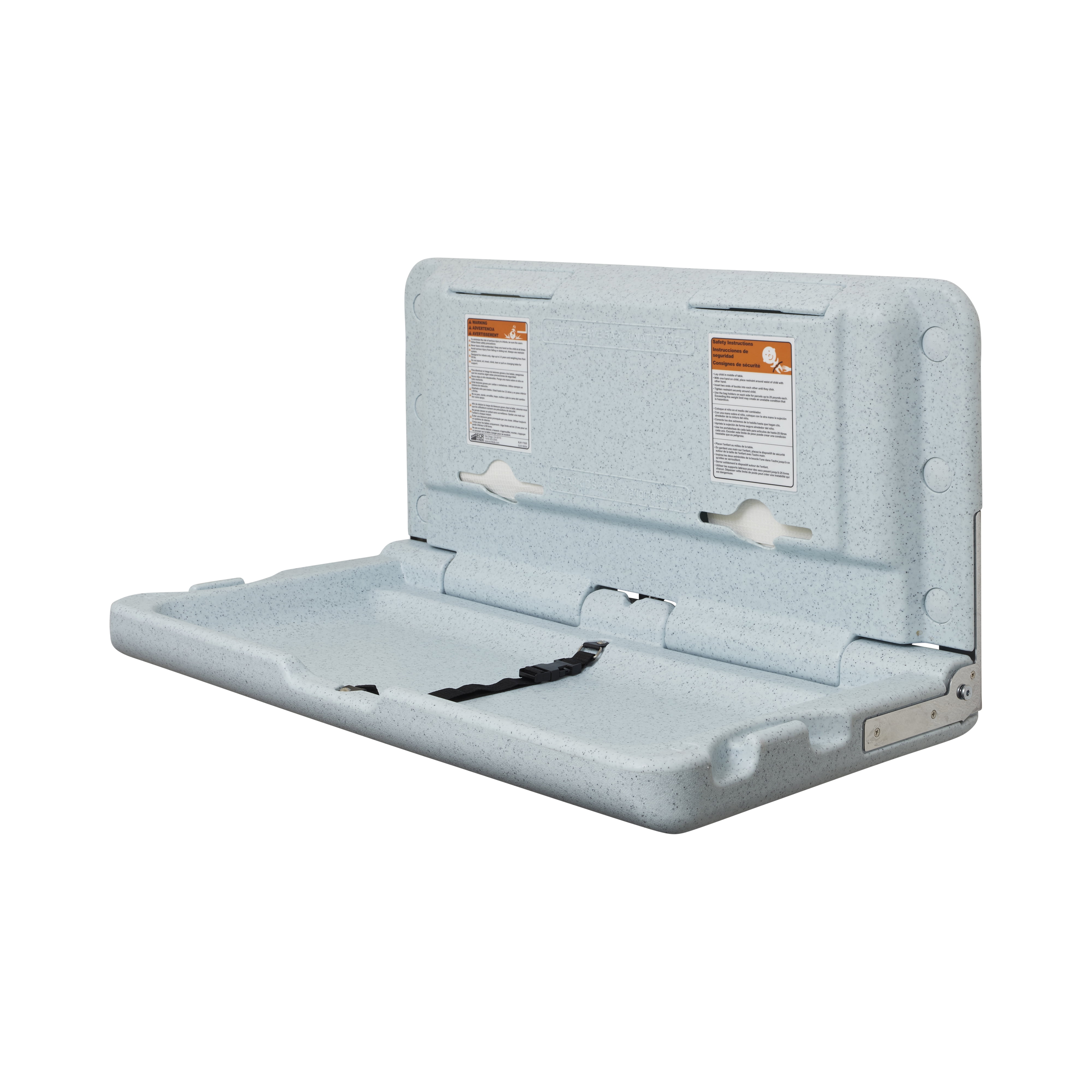 ECR4Kids Horizontal Wall Mounted Baby Changing Station Wall Mounted Blue Grey Speckled