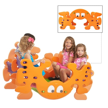 ECR4Kids Indoor/Outdoor Phanty Pic-N-Rock Multipurpose Picnic Table and Seesaw