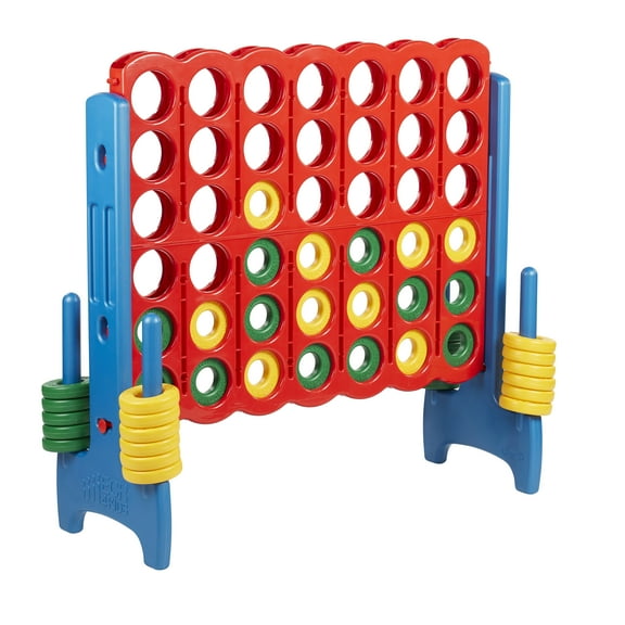 ECR4Kids Jumbo 4-To-Score Giant Game with 42 Rings and Reset Sliders, Outdoor Games, Assorted