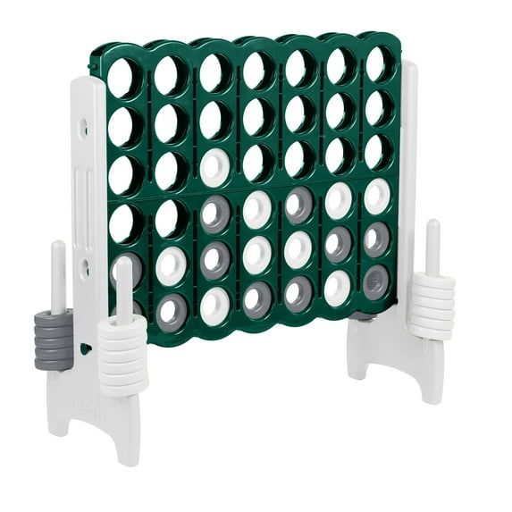 ECR4Kids Jumbo 4-To-Score Giant Game with 42 Rings and Reset Sliders, Outdoor Games, Green, White