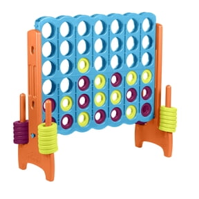 ECR4Kids Jumbo 4-To-Score Giant Game with 42 Rings and Reset Sliders, Outdoor Games, Vibrant