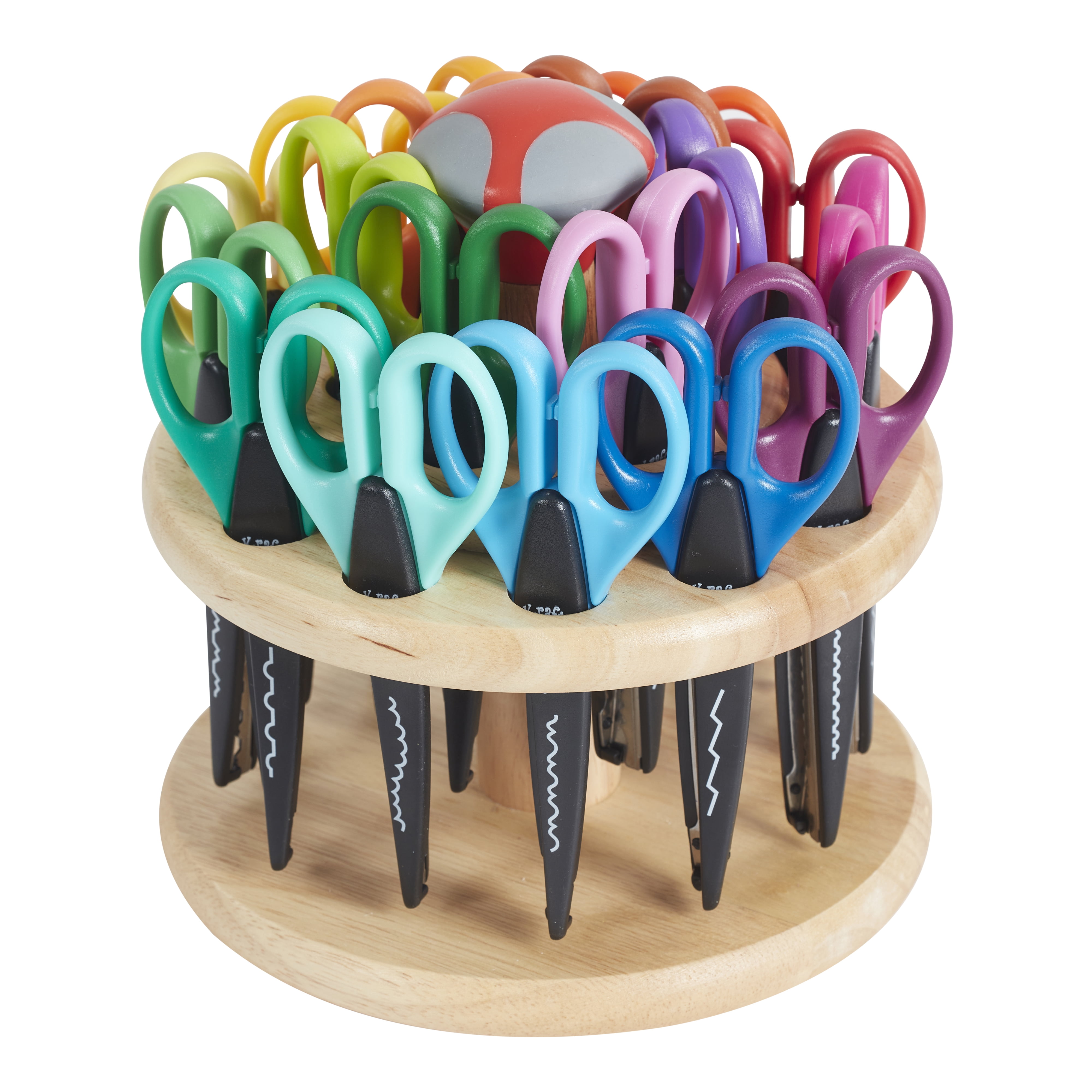 ECR4Kids Kraft Edgers with Rotating Hardwood Rack, Assorted, 18-Piece