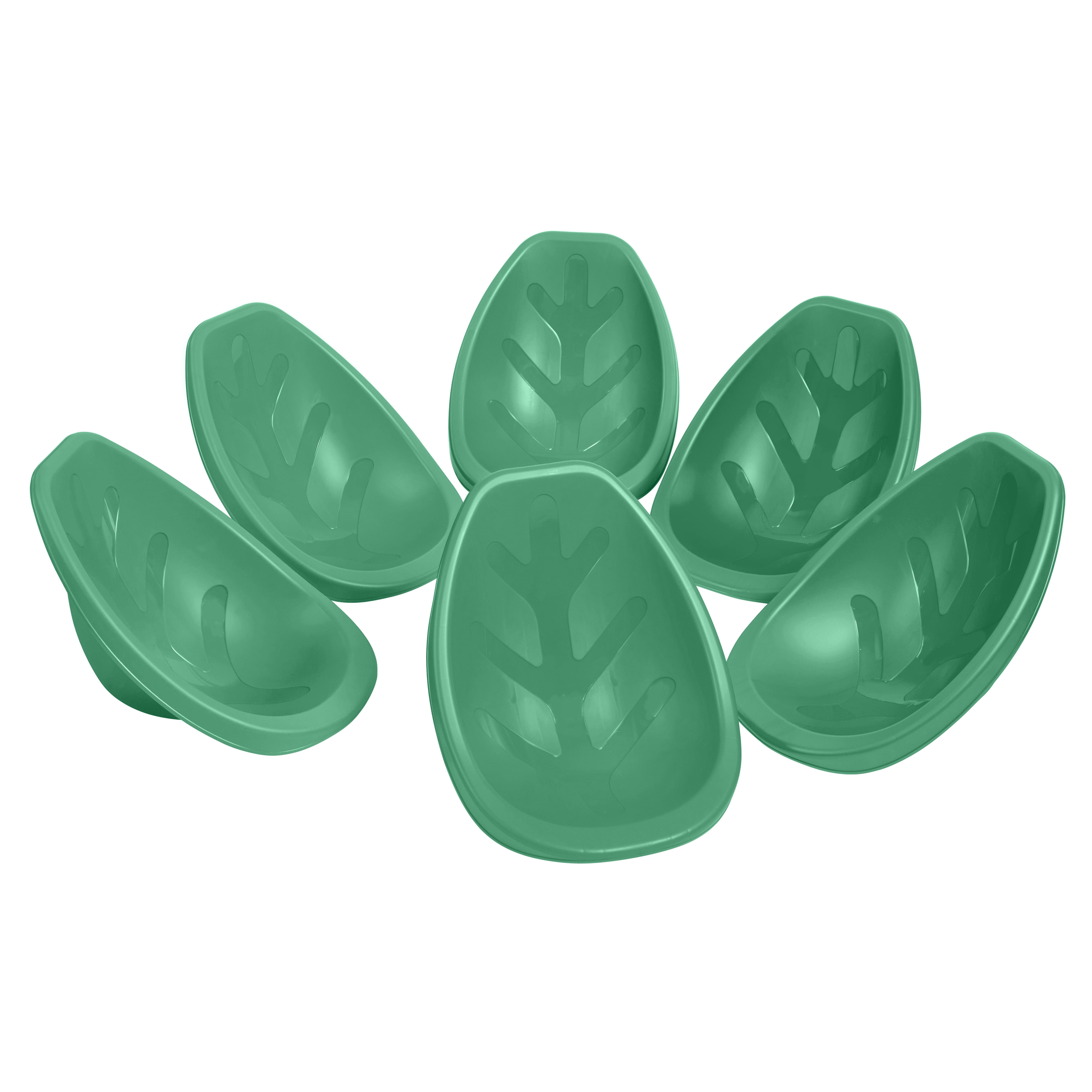 ECR4Kids Plastic Leaf Scoop Floor Rocker Seat, Classroom Furniture, Emerald, 6-Piece