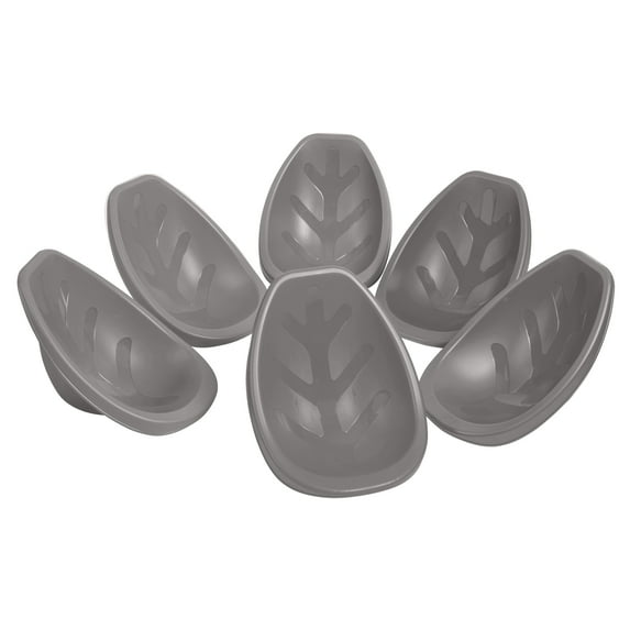 ECR4Kids Plastic Leaf Scoop Floor Rocker Seat, Classroom Furniture, Grey, 6-Piece