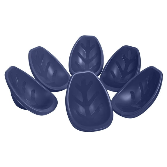 ECR4Kids Plastic Leaf Scoop Floor Rocker Seat, Classroom Furniture, Navy, 6-Piece