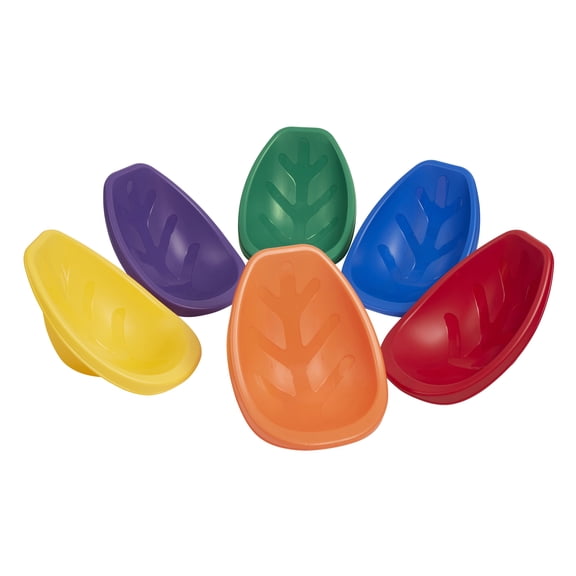ECR4Kids Plastic Leaf Scoop Floor Rocker Seat, Classroom Furniture, Primary, 6-Piece