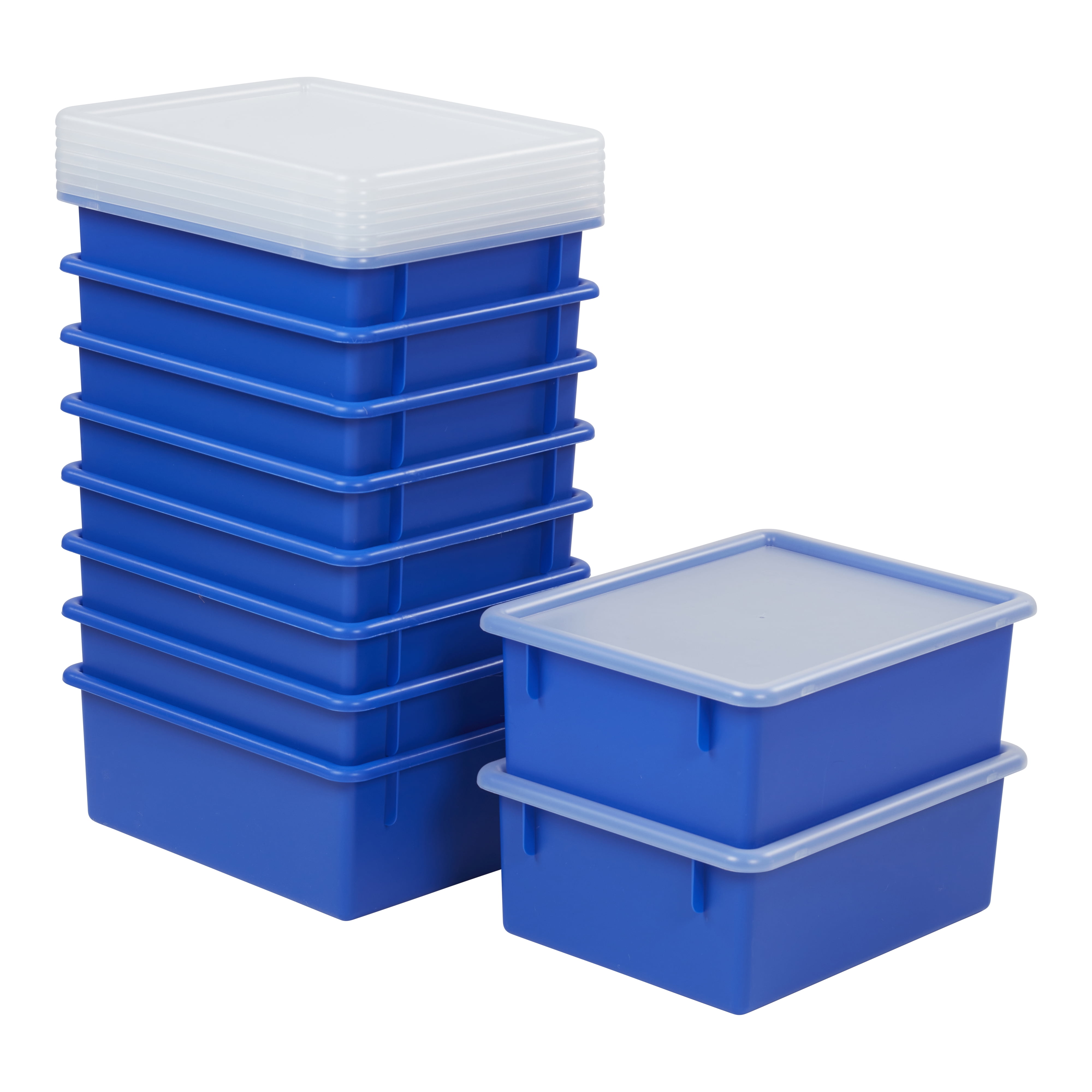 Stackable Flat Boxes ECR4Kids Classroom Stackable Storage Plastic Flat Paper Organizer ...