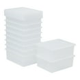 thumbnail image 1 of ECR4Kids Letter Size Plastic Tray Organizer with Lids, Large, Storage Bins, Clear, 10-Piece, 1 of 9