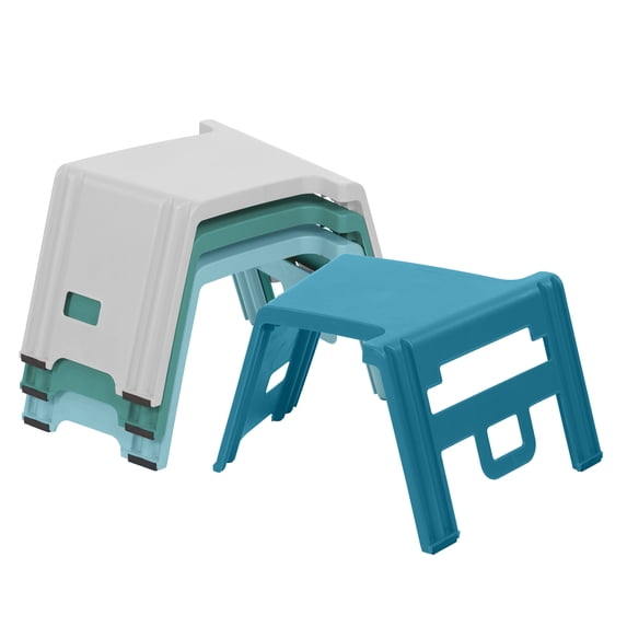 ECR4Kids Linking Stackable Classroom Stools, Portable Table, Flexible Seating, Contemporary, 4-Piece