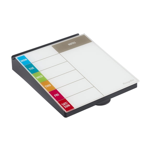 ECR4Kids MessageStor Dry-Erase Glass Board Memo Station, Desk Organization, Assorted