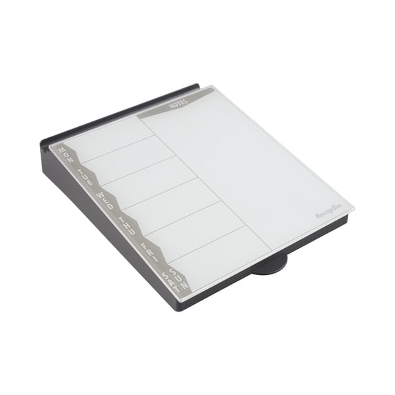 ECR4Kids MessageStor Dry-Erase Glass Board Memo Station, Desk Organization, Grey