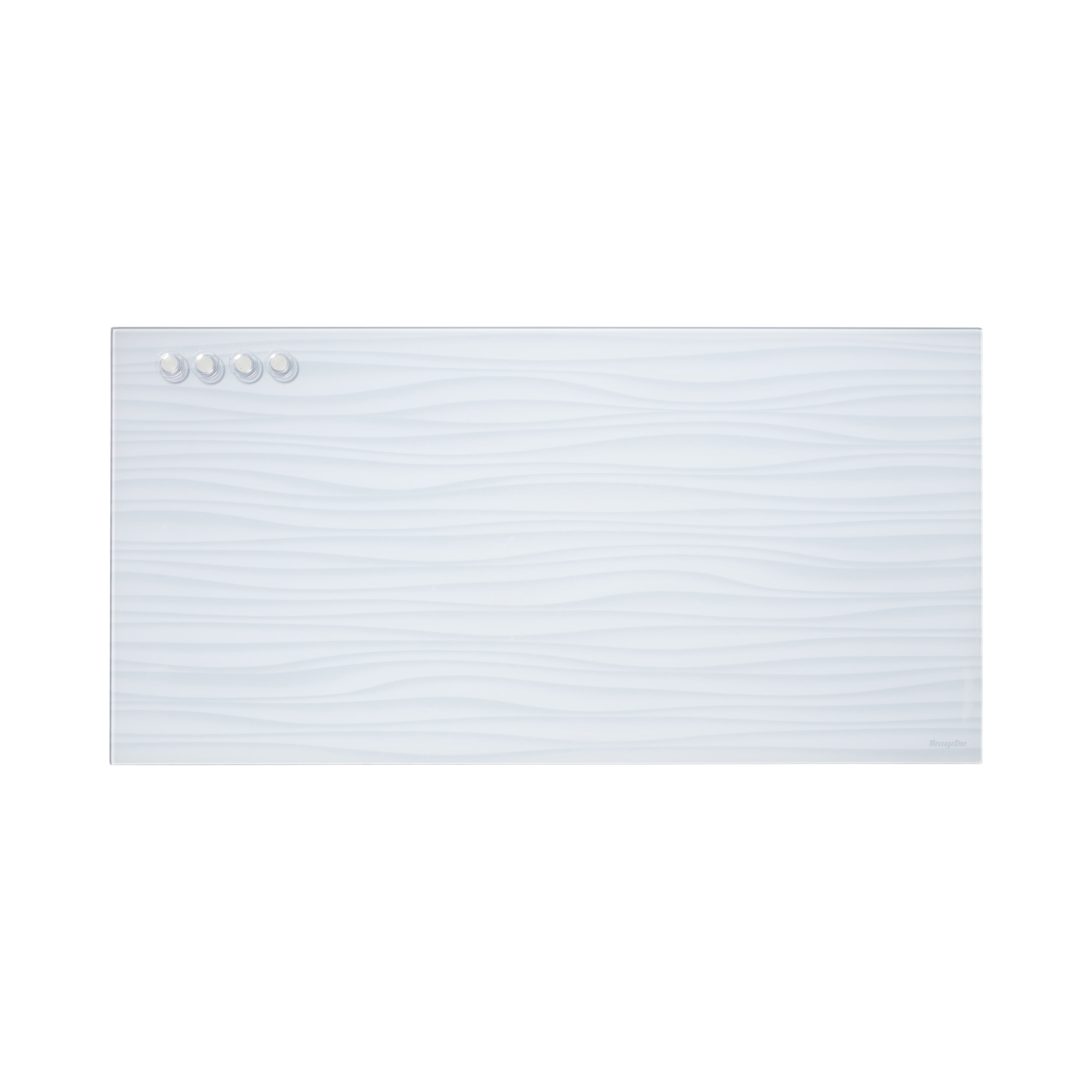 White Waves Magnetic Glass Dry-Erase Board with Magnets, 18in x 36in