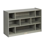 ECR4Kids Mobile Building Block Storage Cabinet, Medium, Classroom Furniture, Grey Wash